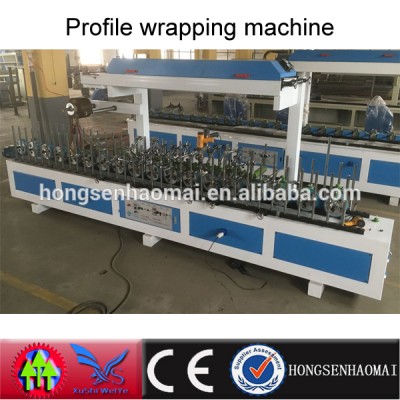 clapboard pvc film laminating machine/profile wrapping machine