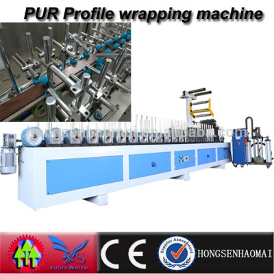 PUR hot melt glue aluminum profile wrapping machine for wood veneer