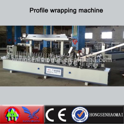 HSHM300BF-E woodworking wooden skirting line Profile wrapping machine